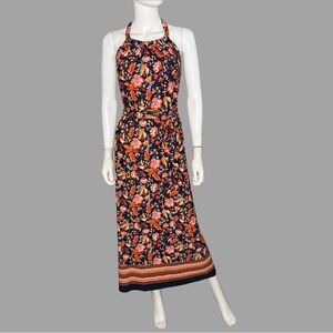 Halogen Floral Halter Tie Waist Maxi Dress -‎ Pink Multi
